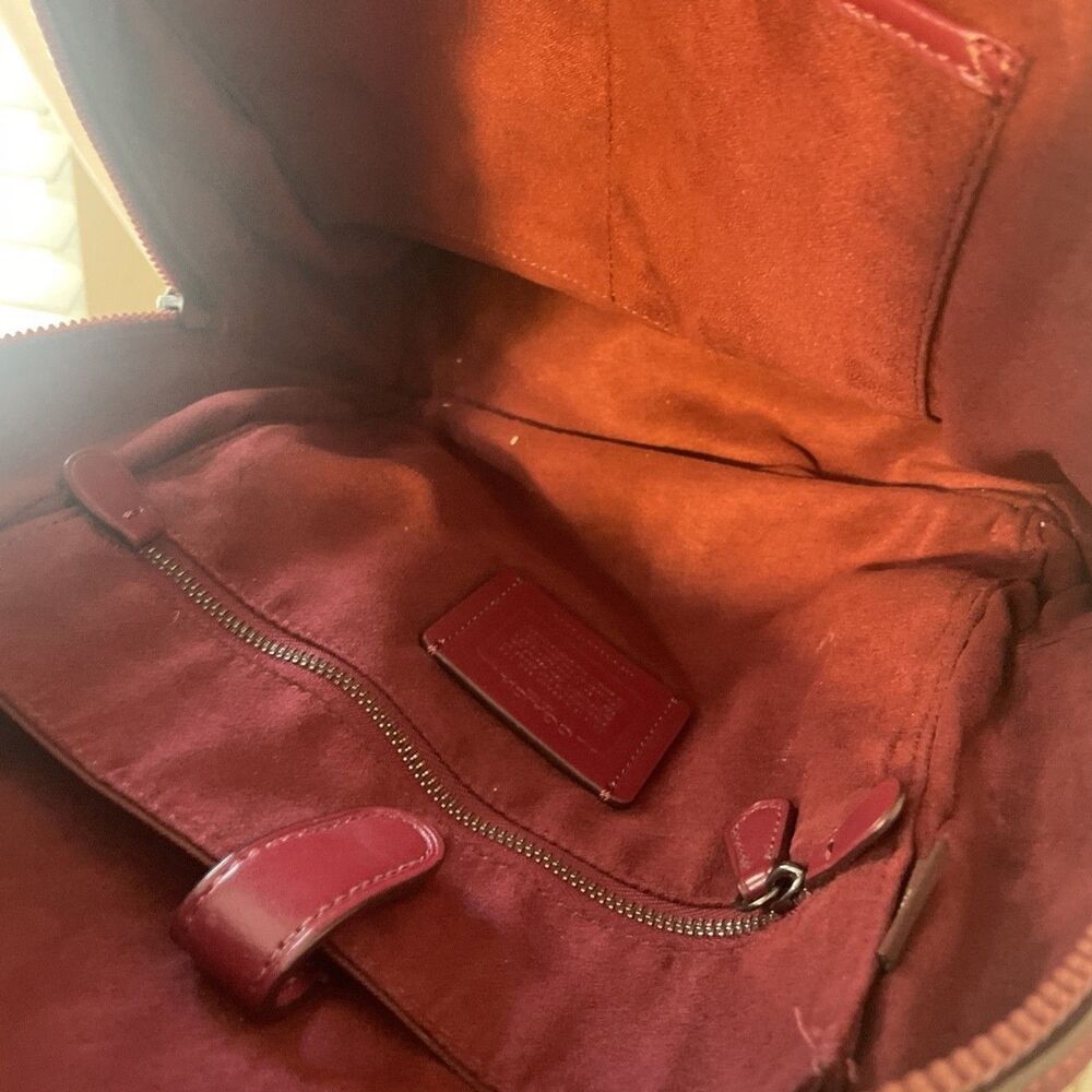 Coach New Year Barrow Backpack Red Coated Canvas Horse Carriage Varsity Stripe - Picture 12 of 14